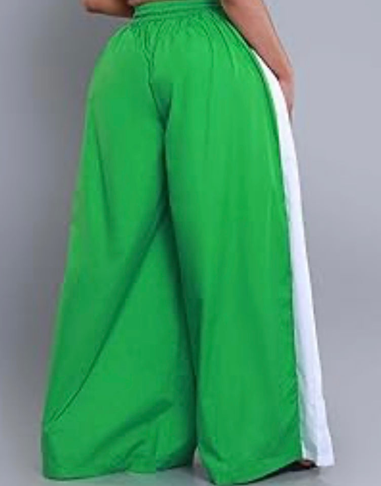 Green Wide Leg Palazzo Pant