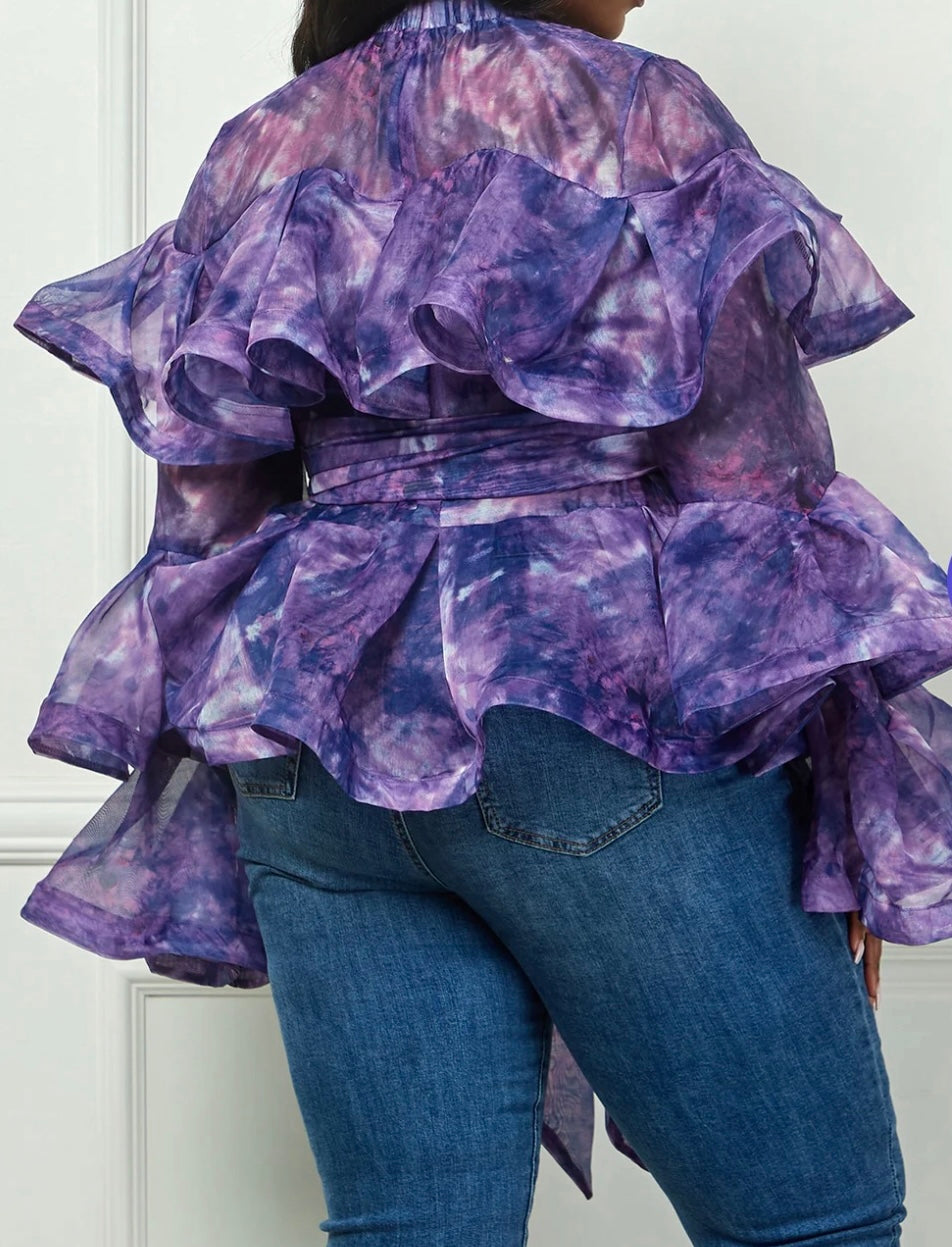 Amethyst Ruffle Statement Blouse