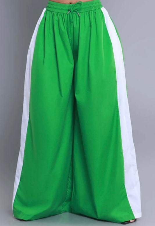 Green Wide Leg Palazzo Pant
